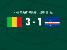 马里3-1佛得角 ，多热莱斯-内内梅开二度，安热-马夏尔-蒂亚破门