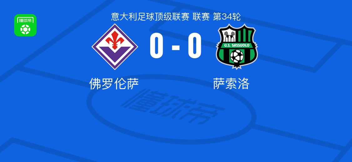 佛罗伦萨0-0萨索洛，两队各拿一分