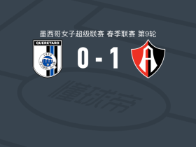 瓜达拉哈拉阿特拉斯女足1-0克雷塔罗女足，renata huerta一击制胜