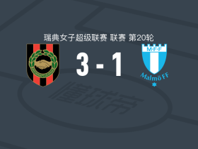 布诺马博亚纳3-1逆转马尔默女足，特恩奎斯特传射，斯韦德贝里破门