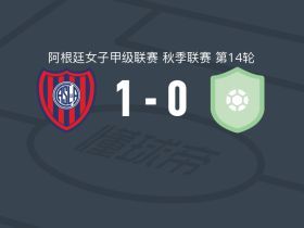 圣洛伦索女足1-0圣路易斯FC女足取阿女甲4连胜，卡米拉-洛佩斯打进全场唯一进球