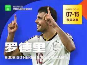 懂球帝7月15日世界杯之星：罗德里