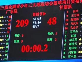 太残暴了...青少年三大球运动会篮球赛，广东队209-48大胜甘肃