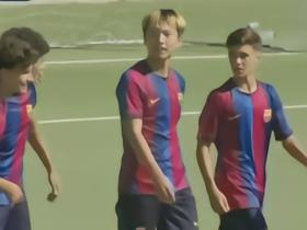 上演巴萨U15梯队首秀，李昊炎斩获拉玛西亚生涯首球