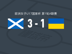 苏格兰女足U17 3-1逆转乌克兰女足U17，简-霍普梅开二度