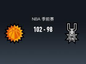 NBA战报：太阳102-98马刺，肯纳德20+5+4