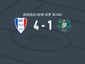 水原三星蓝翼4-1大胜安山绿人，路易斯-米纳帽子戏法