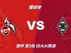 四大AI预测科隆vs门兴：三家看好主胜，Kimi建议平局