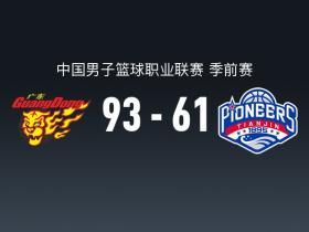 CBA战报：广东93-61轻取天津，周鹏17+4+5