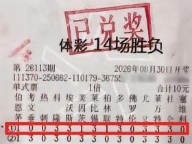 山东彩民10元足彩单式命中全部14场赛果，总中奖金额511万元