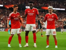 半场战报：本菲卡3-0凯尔特人，杜兰双响，普雷斯蒂安尼两助攻