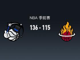 NBA战报：魔术136-115大胜热火，班凯罗24+7+4