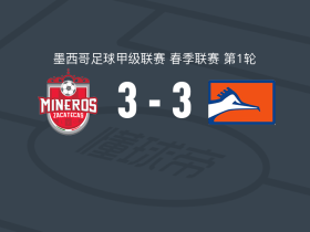 萨卡特卡斯3-3克雷卡米诺斯，米纳破门，阿维拉扳平比分