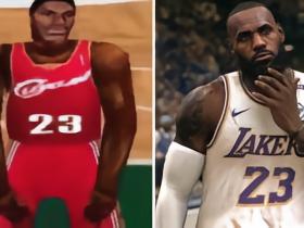 跨越世代，詹姆斯2K4初登场时是方块脸，如今2K27依旧征战