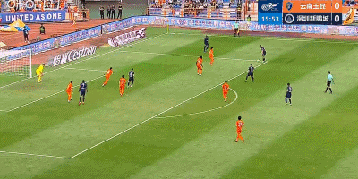 半场：云南2-1新鹏城，奥斯卡、卡约、周定洋破门