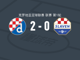 萨格勒布迪纳摩2-0斯拉文贝鲁波，贝廖包办2球