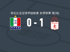 卡利美洲1-0卡尔达斯十一人取哥伦甲3连胜，罗塞罗助球队取胜