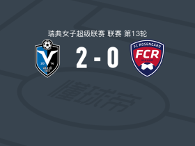 韦克舍女足2-0罗森加德女足，alice broman破门，Elona Berbatovci锁定胜局