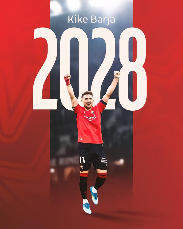官方：奥萨苏纳与队长巴尔哈续约至2028年
